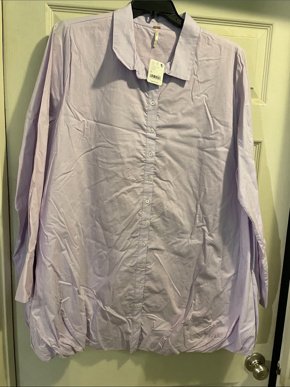 Free People Lavender Button-Up Shirt Dress